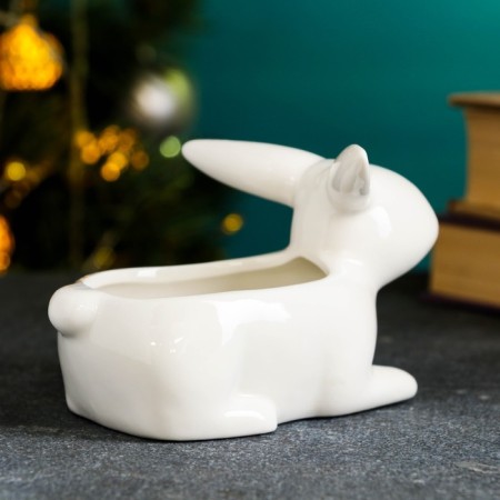 Kashpo "Scandil Hare" Bely, 13x8x9cm-2