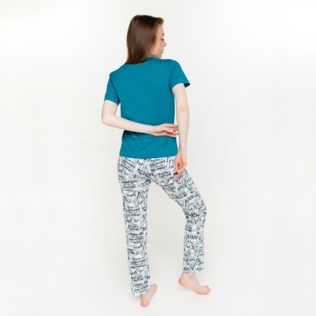 Female set (T -shirt, trousers), turquoise color, size 56-3