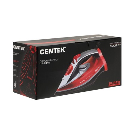 Urban Centec CT-2346, 3000 W, ceramic sole, steam blow, self-cleaning, red-8