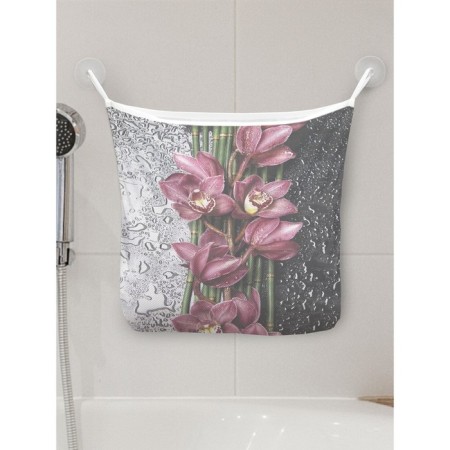 Organizer in a bath on suction cups "Flower separation", for storing toys and trifles, size 33x39 cm
