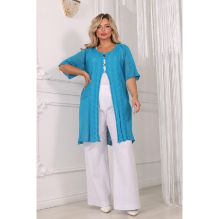 Cardigan female, size 56, blue color-1