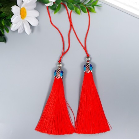 Decor for creativity textiles "Padisha brush" Red set 2 pcs 9x1 cm