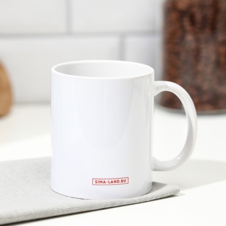 Sublimation mug "Vladimir" cat in a tie, 320 ml, with application-2