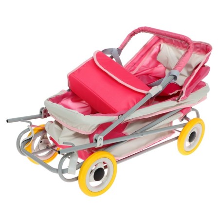 Puppet stroller No. 16, pink color with gray-7