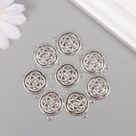 Connector for creativity Metal 2 ears "Flower of life" 2.6x1.9 cm-2