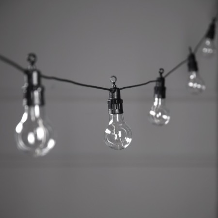 Girlyanda "BelT-Light" 5 m with nozzles "dew", IP44, UMS, dark thread, 50 LED, white glow, 3 V-1