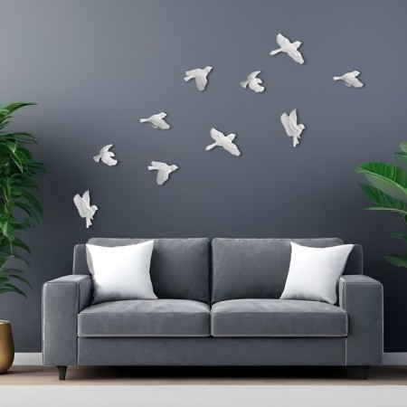 The decoration is wall, gypsum panel "birds" 10 pcs, white-1