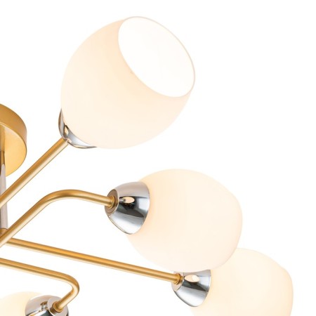 Lamp on the ESCADA rod, 1132/8p Gold. 8x60W, e27, 800x800x200 mm, color gold/silver-2