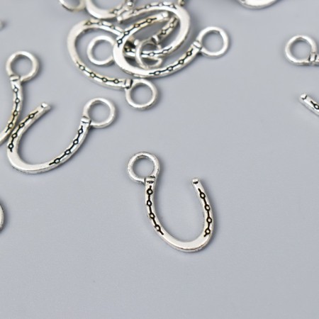 Decor for creativity Metal "Hook" silver G057B568 set 25 pcs 2x1 cm-1