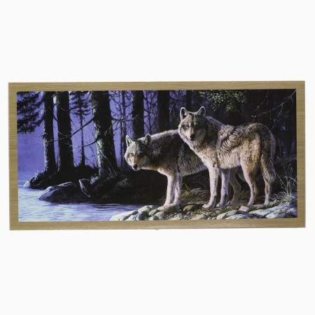 Wooden backgammon large, board game "Wolves", 50 x 50 cm, with checkers