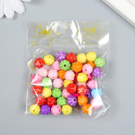 Beads for creativity plastic "Rombics with faces" Color set 25 g 1x1x1 cm-3