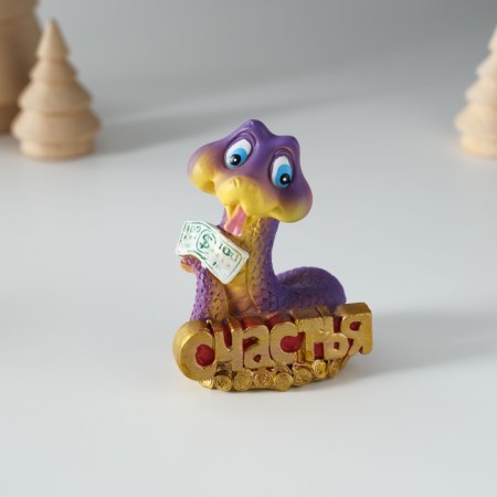 Polystone souvenir "Snake with a wish and money" MIX 5x4x7 cm-1