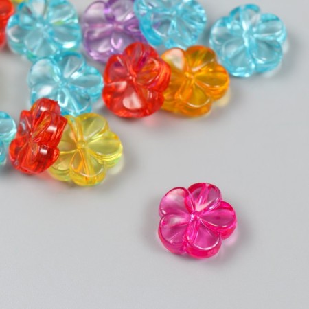 Beads for creativity plastic "forget -me -nots" transparent color set 25 grams 0.5x1.9x1.9 cm-1