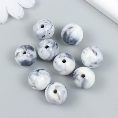 Plastic beads "Divorces. Gray" set 20 g d = 1.6 cm-1