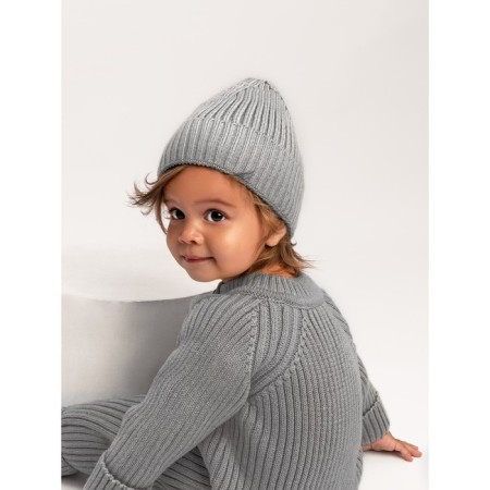 Knitted Knot Killed with a hat Pure Love Tot, height 62 cm, color gray color-3