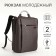 City backpack on a zipper, 2 pockets, with USB, brown color