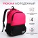 School backpack, 2 lightning departments, 3 pockets, black/pink color