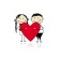 A set of napkins for setting the table "Love for two", rectangular, size 32x46 cm, 4 pcs