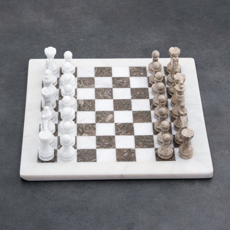 Chess "Elite", gray/white, board 30x30 cm, onyx-2