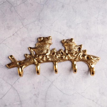 Key "Two toads" brass 17.5x8.5 cm