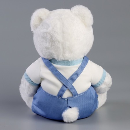 Soft toy "Little Friend", a bear in a blue overalls-5