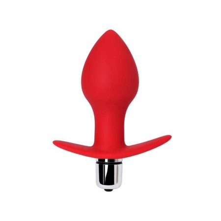 Anal vibration trough Glam, silicone, red color, size 9.7 cm, d = 4 cm-2
