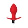 Anal vibration trough Glam, silicone, red color, size 9.7 cm, d = 4 cm