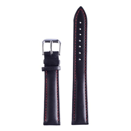 Solomon watch strap 14 mm, genuine leather, L-20 cm, black and red-1