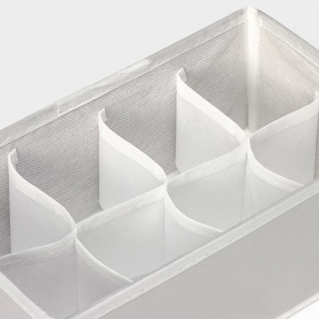 Organizer for linen 8 cells LadOM, 24x14x10 cm, beige color-3