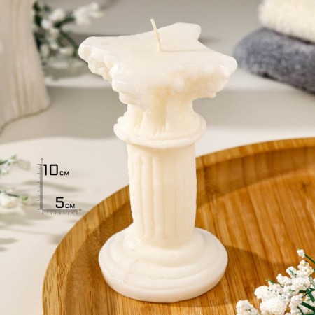 Figure candle "Big column", 10x5 cm, white