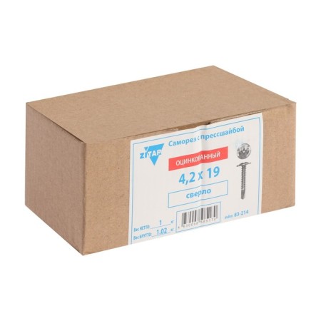 Self -tapping screws "Tundra", with a press -shaped, drilling, 4.2x19 mm, galvanized, 1 kg-1