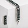 Bracelet with rhinestones "Northern Lights" snake, emerald color in silver, 18 cm