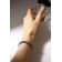 Bracelet with rhinestones "shining" three rows, dark green color in silver, 18 cm
