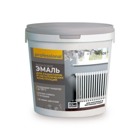 Acrylic enamel for radiators and metal structures, 0.5 kg