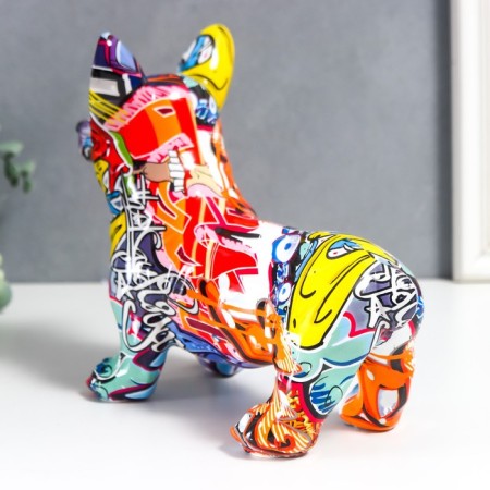 Souvenir Polystone "Corgi" graffiti 19.5x10.5x25.5 cm-4