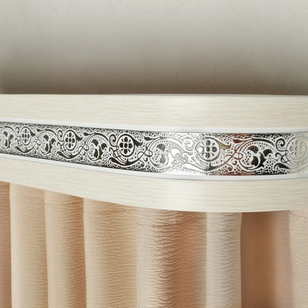 Three -cereal cornice "Ultracompact. Grace silver ", 160 cm, with a decorative bar 7 cm, bleached oak-1