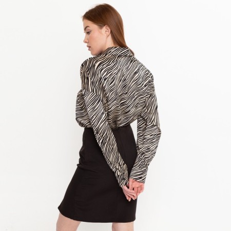 Female blouse, ecrew color, zebra print, size 46-2