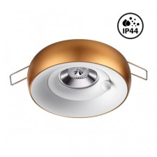 The lamp is built -in moisture -proof Novotech. Water, 9W, GU10, 40x92x92 mm, white color, chrome