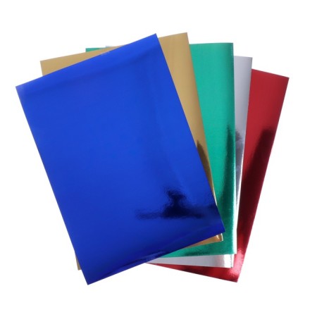 Cardboard Metalized Davente, A4, 5 sheets x 5 colors, 250 g/m2, in a plastic bag with a Euro suspension-2
