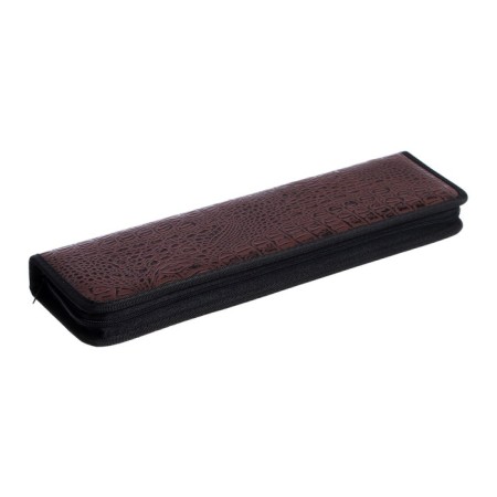 Penal for brushes, 390 x 120 mm, 5k390 "inspiration", leatherette, anaconda print, brown-5