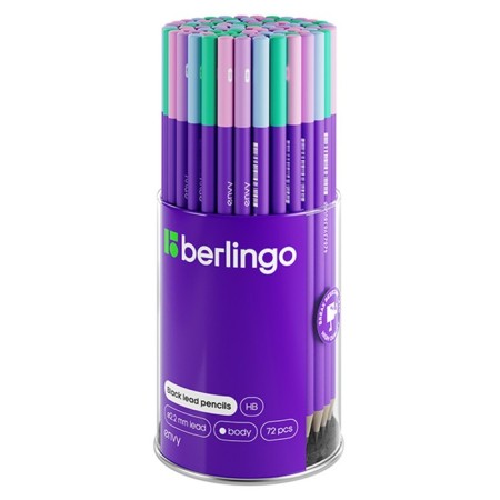 Pencil b/g Berlingo "Envy" HB, round, sharpened, assorted-1