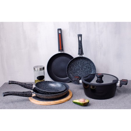 Fogging pan Magistro Dark, D = 24 cm, removable handle Soft-Touch, anti-stick coating, induction, black color-7