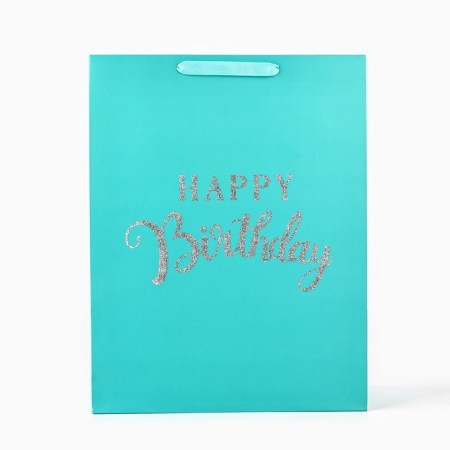 Laminated vertical packet “Happy Birthday”, glitter, L, 40 × 31 × 11.5 cm-1