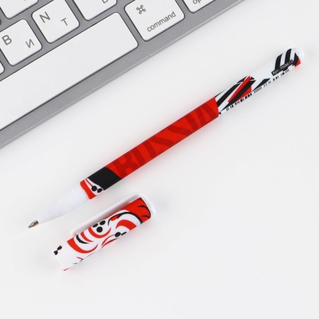 Handle Plastic with a cap of ballpoint "Russian", blue paste, 0.7 mm-2