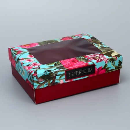 The box is folding, the lid is “you are the best!”, 16.5 x 12.5 x 5.2 cm with a window-1