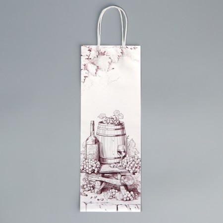 Gift package for a bottle, packaging, “gift for you”, white craft, 13 x 36 x 10 cm-7