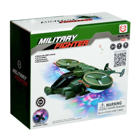 The “fighter” helicopter, works from batteries, light and sound, green color-6