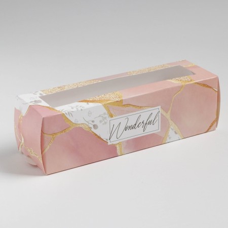Box for Makarun, confectionery packaging, Wonderful, 18 x 5.5 x 5.5 cm