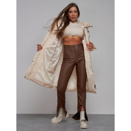 Coat insulated winter female, size 50, light-beige color-19