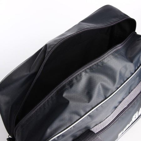 Board Road on a zipper, with an increase, an external pocket, a long belt, the color is gray-3